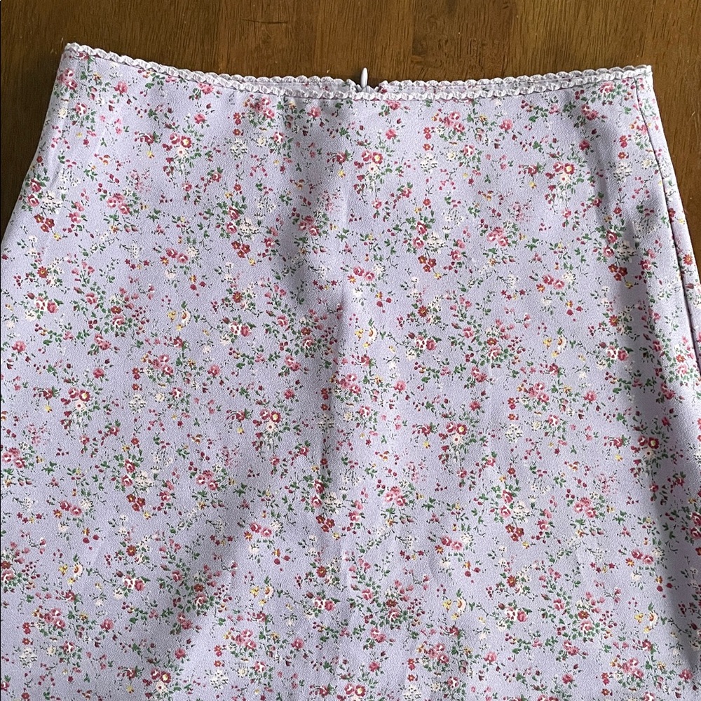 John Galt Lavender Floral Midi Skirt